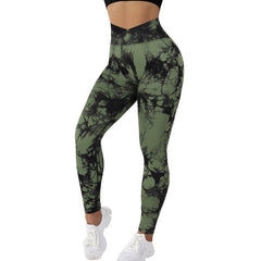 Seamless Tie Dye Leggings Women Yoga Pants Push Up Sport Fitness Running Gym Leggings